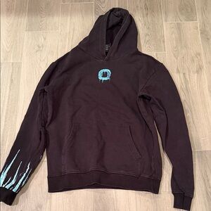 Overtime Boys Black Hoodie with Blue Graphic Designs Size Youth XL